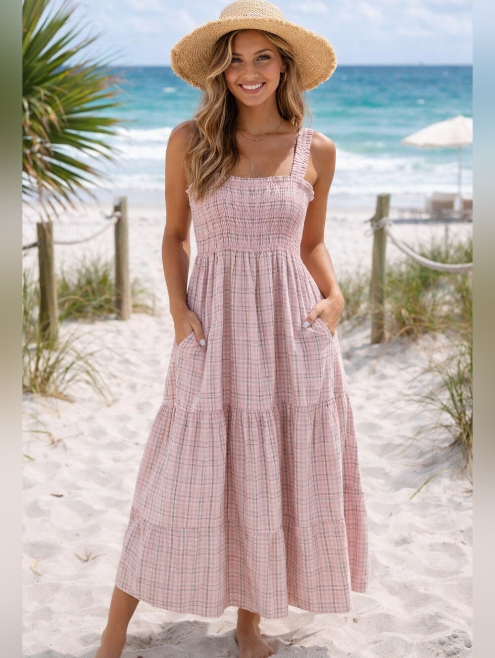 FRENCH CONNECTION MAXI DRESS POCKETS SZ MED
